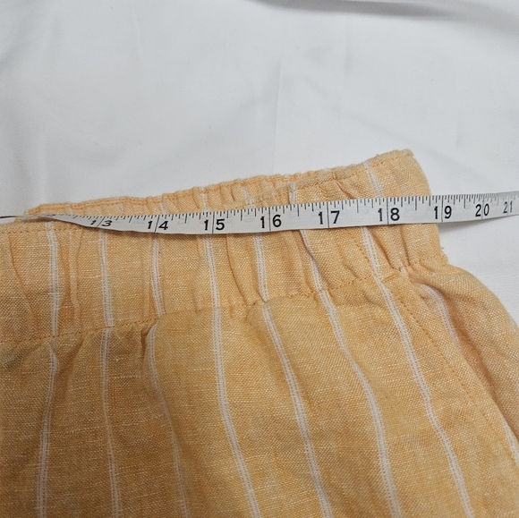 Lands End Orange And White Striped Linen Shorts With Pockets! - Picture 4 of 6